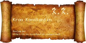 Kron Konstantin névjegykártya